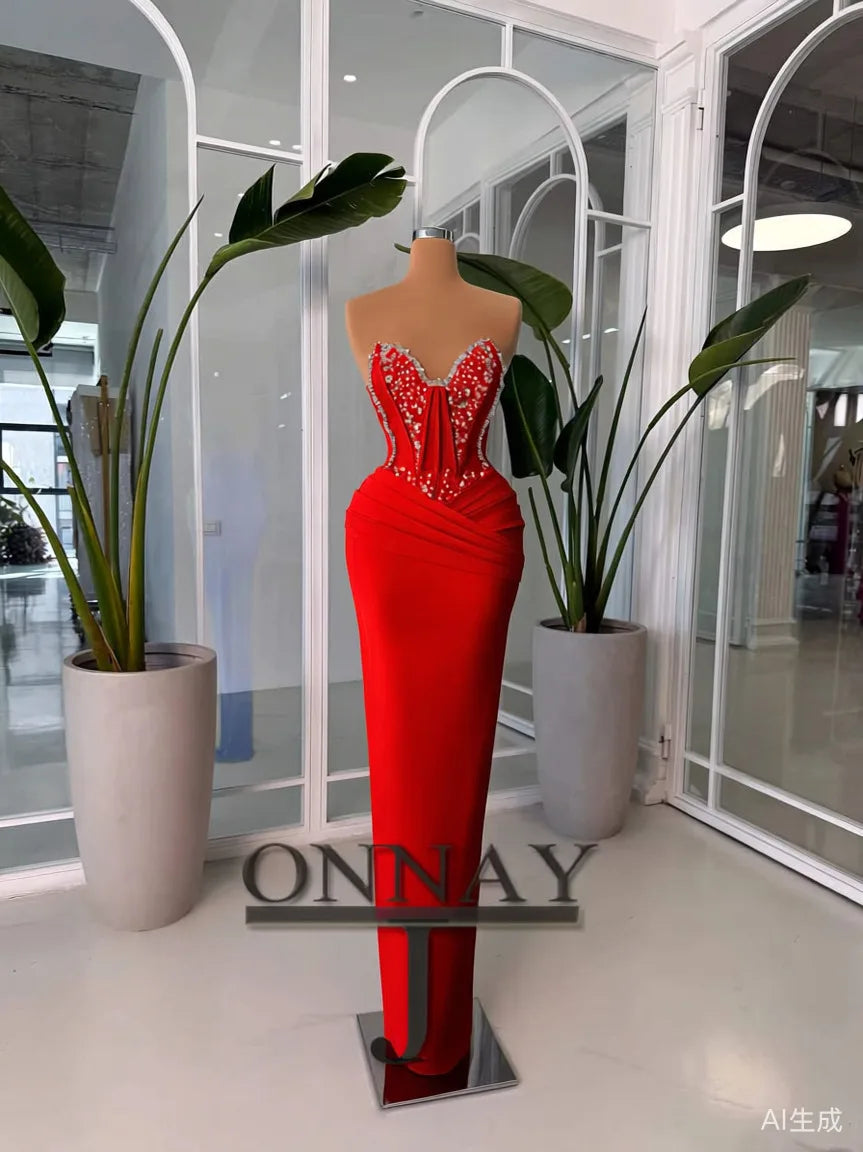 Customized Pink Mermaid Prom Dresses for Women Corset Crystals Saudi Arabric Gala Bespoke Occasion Gown Vestidos De Fiesta Plus