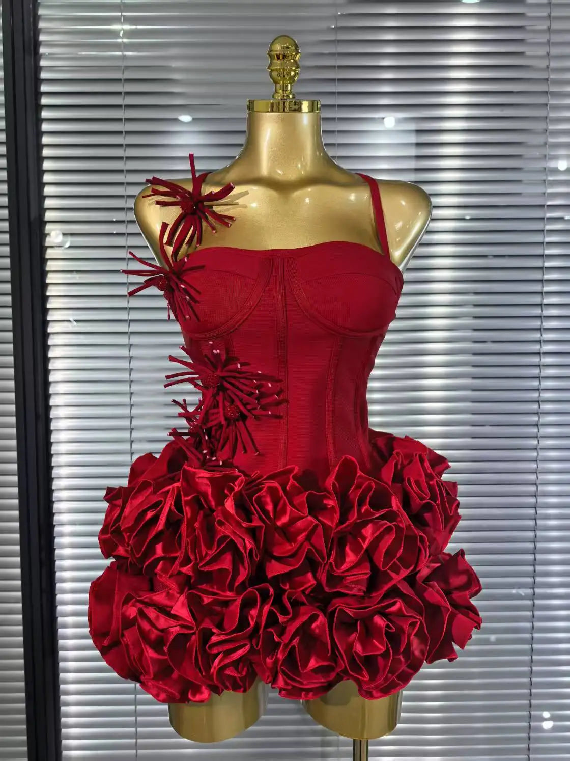 Women Sexy Halter Full Florals 2 Pieces Bodycon Mini Bandage Dress Celebrate Nightclub Party Birthday Outfit