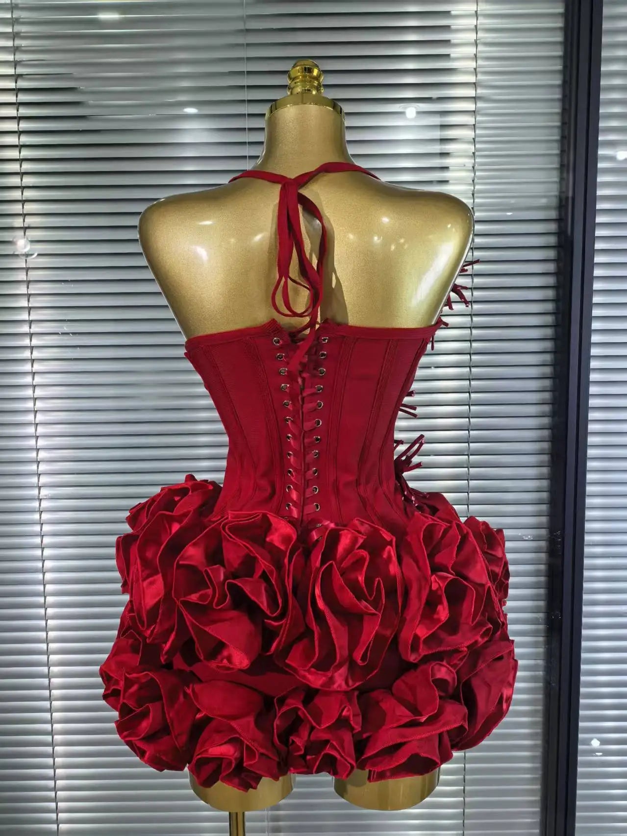 Women Sexy Halter Full Florals 2 Pieces Bodycon Mini Bandage Dress Celebrate Nightclub Party Birthday Outfit