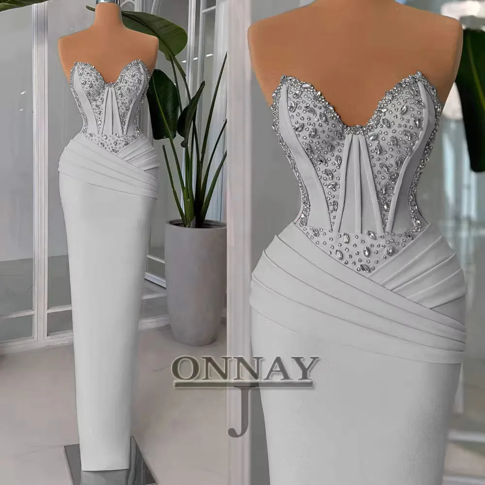 Customized Pink Mermaid Prom Dresses for Women Corset Crystals Saudi Arabric Gala Bespoke Occasion Gown Vestidos De Fiesta Plus