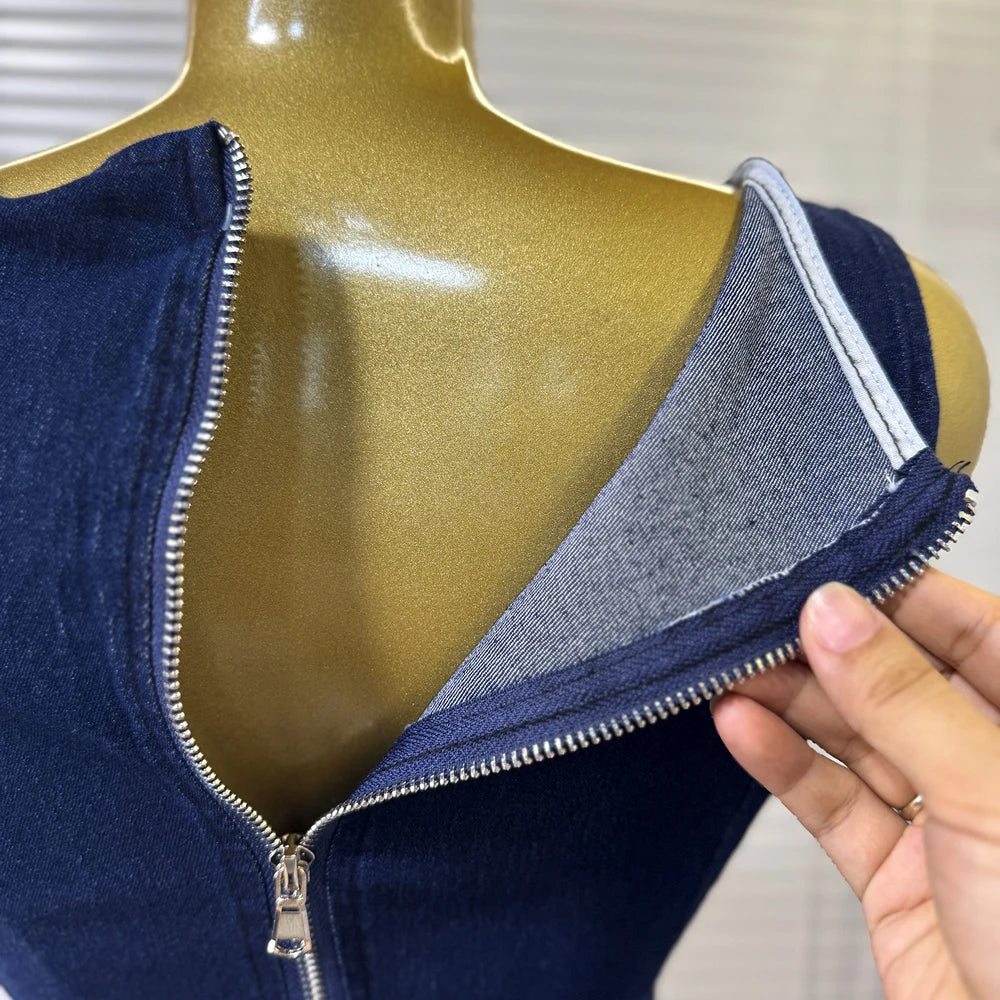 Fashion Denim Women Loungewear Sets Sleeveless Button Tank Tops and Wide Leg Jean Pants Suit 2025 Holiday Outfits 2 Piece Set