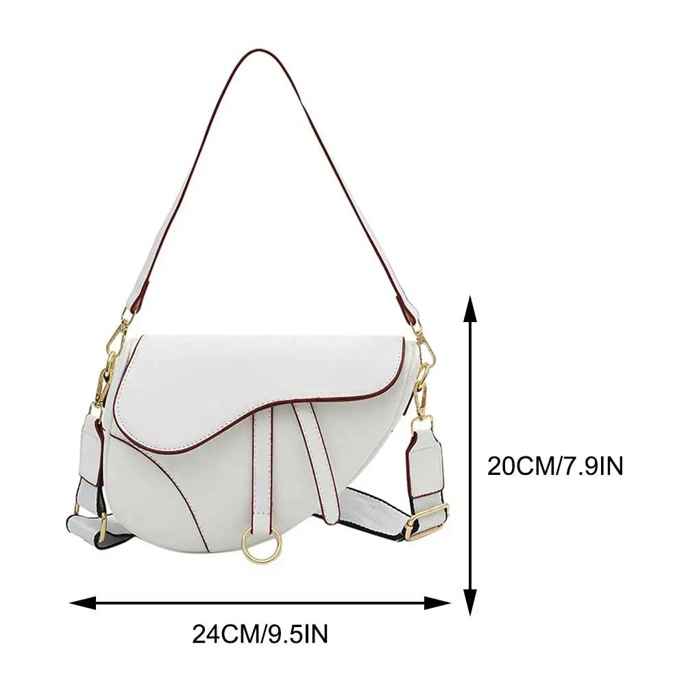 PU Leather Small Crossbody Bag Waterproof Women Mini Hobo Bag Saddle Shoulder Bag Solid Color Shoulder Bag Ladies Top Handle Bag