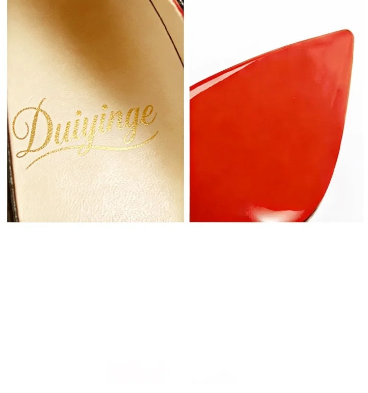 Heels For women 2026 Trend Leather Luxury Red Bottom High Heels 12cm Pointed Toe Stiletto Pumps Elegant Sexy Party Wedding Shoes
