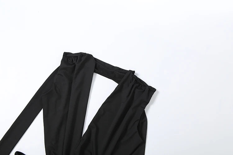 Nibber Metal Trim Jumpsuit Women Ruched Sexy Waistless Cross Hollow Bandage Coquette Midnight Workout Hipster Stretch Overalls