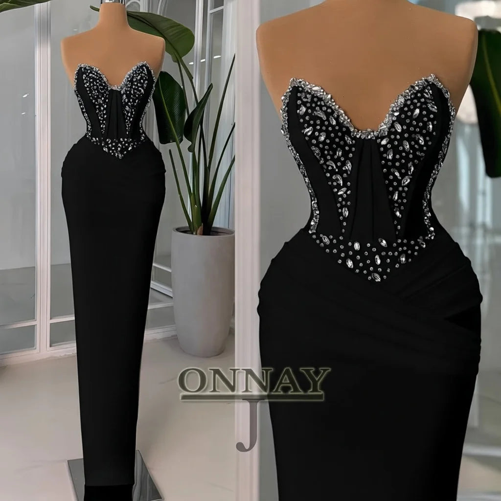 Customized Pink Mermaid Prom Dresses for Women Corset Crystals Saudi Arabric Gala Bespoke Occasion Gown Vestidos De Fiesta Plus