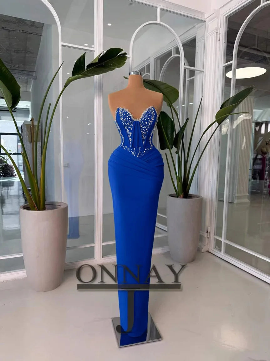 Customized Pink Mermaid Prom Dresses for Women Corset Crystals Saudi Arabric Gala Bespoke Occasion Gown Vestidos De Fiesta Plus