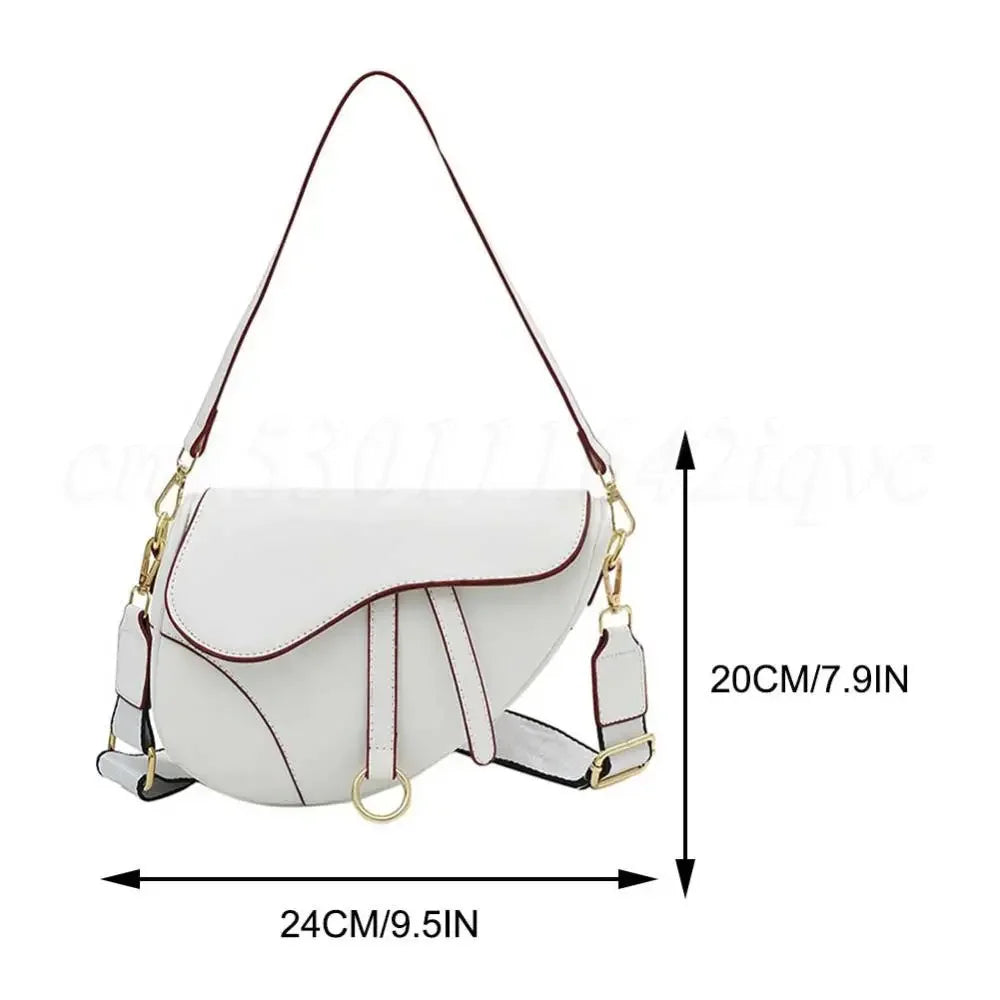 PU Leather Small Crossbody Bag Waterproof Women Mini Hobo Bag Saddle Shoulder Bag Solid Color Shoulder Bag Ladies Top Handle Bag