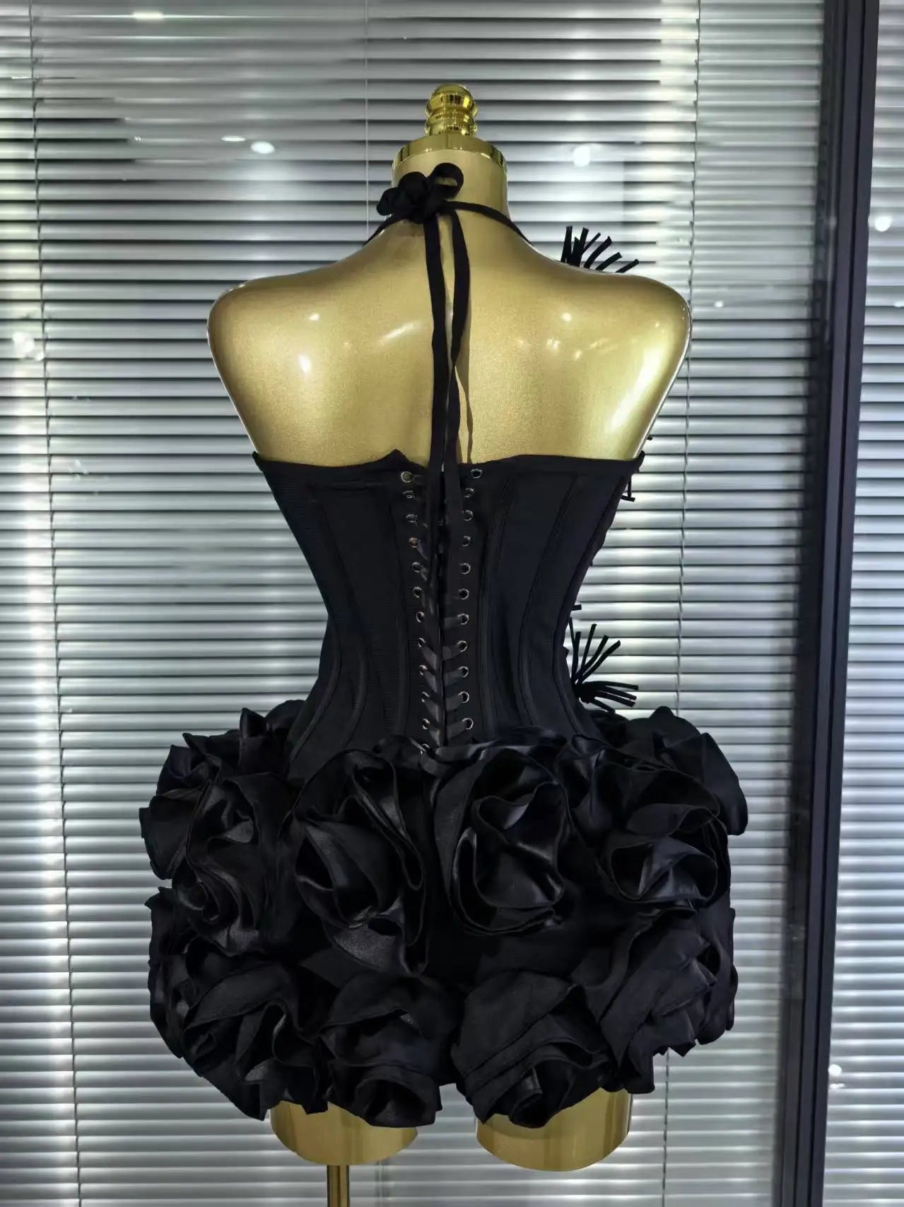 Women Sexy Halter Full Florals 2 Pieces Bodycon Mini Bandage Dress Celebrate Nightclub Party Birthday Outfit